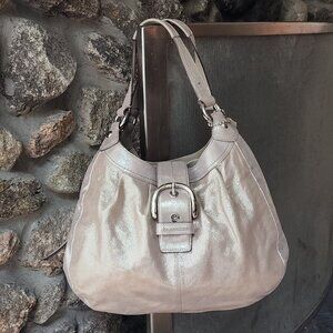 COACH A1176-F15075 Lynne Champagne Gold Metallic Hobo Shoulder Bag
